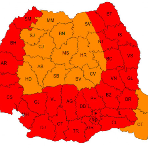 Cod roșu de caniculă în Teleorman: temperaturi extreme și avertismente ISU