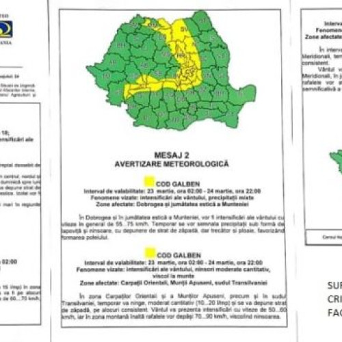 Vreme de iarnă extremă în România: Cod portocaliu de ninsori și vânt de la 23 martie!