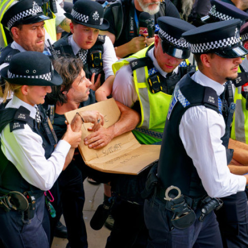 Galerie Foto Record al poliției din Londra: cel puțin 365 de arestări la un singur protest. Manifestație de susținere a grupului „Palestine Action”