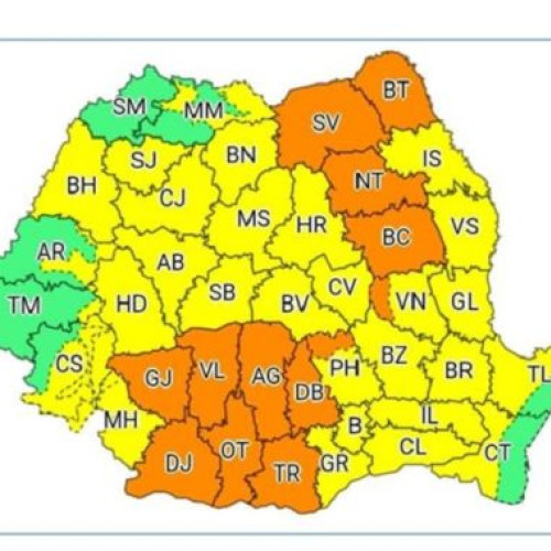 Alertă meteorologică în Teleorman: COD PORTOCALIU de precipitații și instabilitate atmosferică