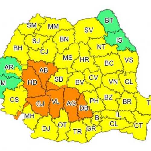 Alertă meteo în Teleorman: Cod galben de precipitații