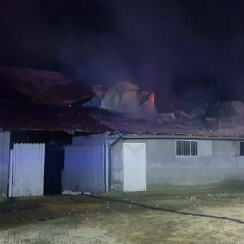 Pompierii roșiori în acțiune pentru stingerea unui incendiu în Seaca, Olt: 27 de pompieri intervin cu 9 autospeciale