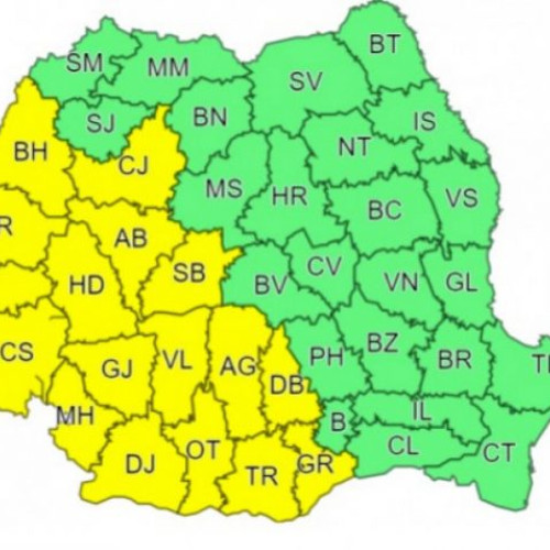 Warning: Ploi torențiale și vijelii în Teleorman, cod galben emis de meteorologi