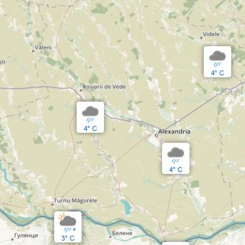 Vremea în decembrie în Teleorman: temperaturi mai ridicate decât în medie, urmate de răcire accentuată și probabilitate de precipitații