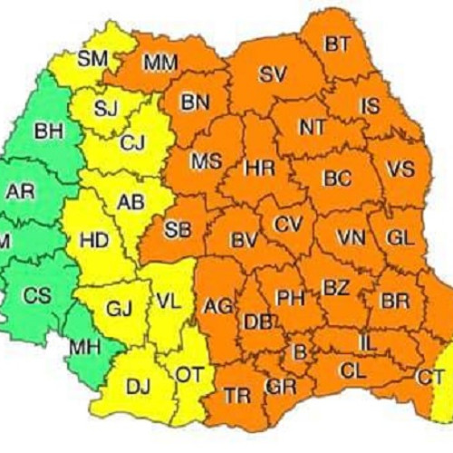 Județul Teleorman sub cod portocaliu de vijelii și ploi puternice insemnate cantitativ. Alertă meteorologică emisă de ANM.