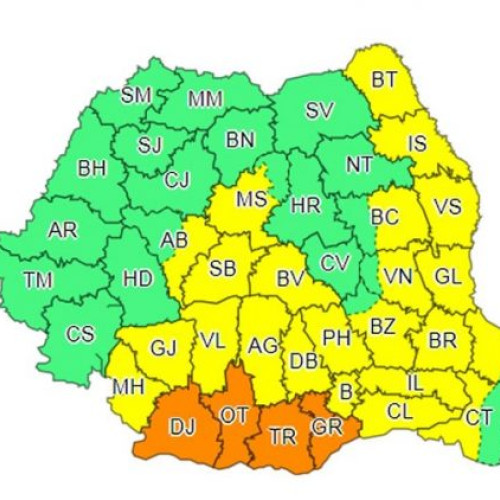 Județul Teleorman sub incidența unui cod portocaliu și unui cod galben: caniculă și instabilitate atmosferică