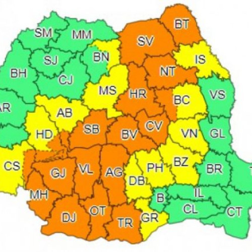 Teleorman, sub avertizare Cod portocaliu pentru ploi abundente