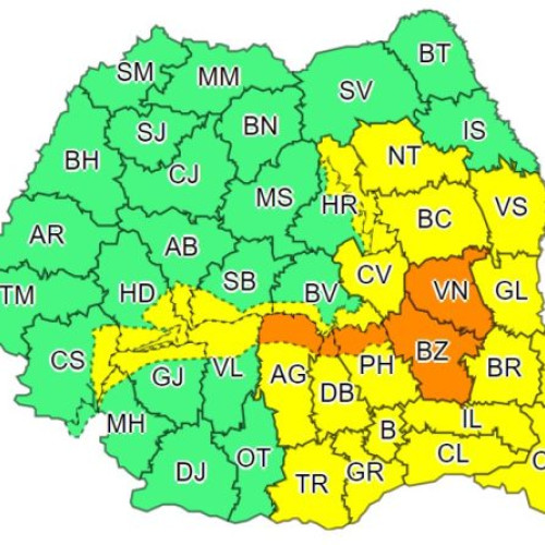 Avertizare meteo actualizată: Precipitații și intensificări ale vântului în Teleorman până duminică