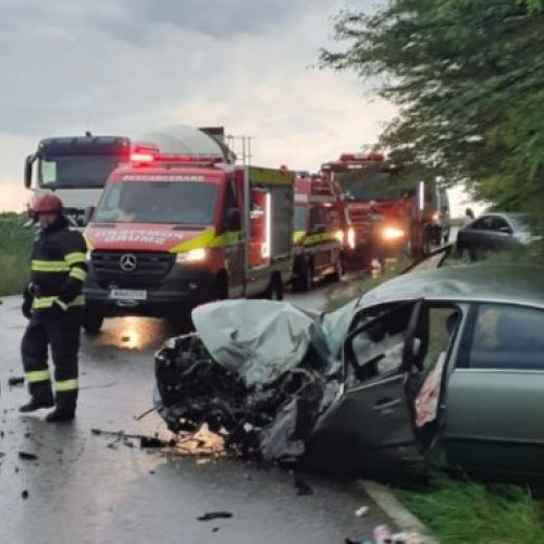 Accident cu trei victime pe DN 65E în Urluiu, în apropiere de Troianul - Tânăr și bunic răniți grav în urma neadaptării vitezei la condițiile umede de drum